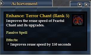 Prevention 路線是緊急救命相關，Enhance: Terror Chant (這是瀆神者AoE DeHate降仇恨帶Fear效果法術) 5點，加快再使用時間150秒