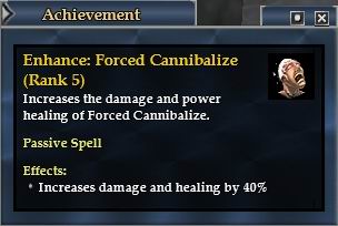 Decaying 路線Enhance: Soul Cannibalize 5點 - 增加 Soul Cannibalize (對單一怪物產生Divine DD和DoT以及轉換部分DoT傷害為瀆神者Power) 40%傷害值和Power值。